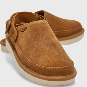 UGG Girls/womens Chestnut Suede Slip-On Clog with Backstrap